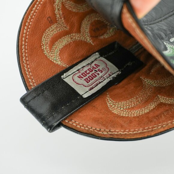 Vintage Emerald Leather 1970s Cowboy Boots Green Lizard Western Cowgirl Size 7 - Picture 3 of 11